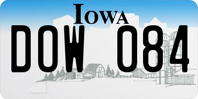 IA license plate DOW084