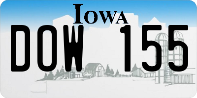 IA license plate DOW155