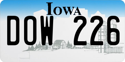 IA license plate DOW226