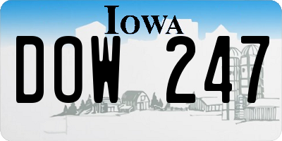IA license plate DOW247