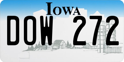 IA license plate DOW272