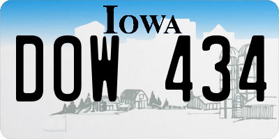 IA license plate DOW434