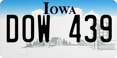 IA license plate DOW439