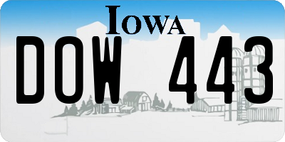 IA license plate DOW443