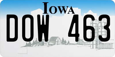 IA license plate DOW463