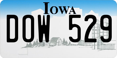 IA license plate DOW529