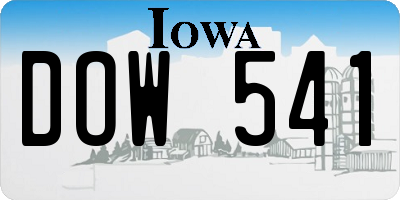 IA license plate DOW541