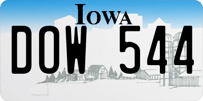 IA license plate DOW544