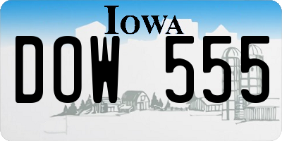 IA license plate DOW555