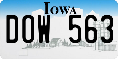 IA license plate DOW563