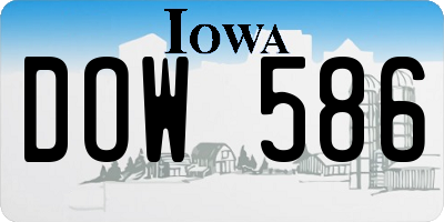IA license plate DOW586