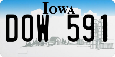 IA license plate DOW591