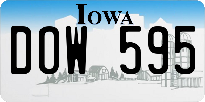 IA license plate DOW595