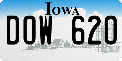 IA license plate DOW620