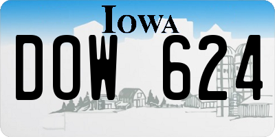 IA license plate DOW624
