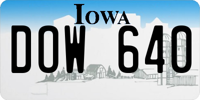 IA license plate DOW640