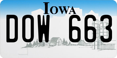IA license plate DOW663