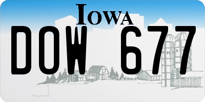 IA license plate DOW677