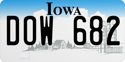 IA license plate DOW682