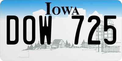 IA license plate DOW725