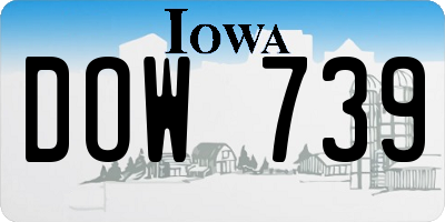 IA license plate DOW739