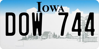IA license plate DOW744