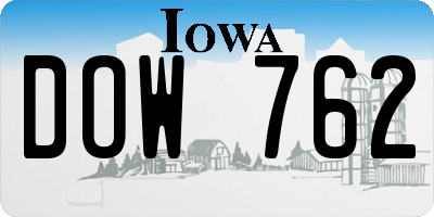 IA license plate DOW762