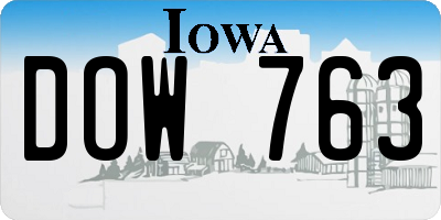 IA license plate DOW763