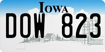 IA license plate DOW823