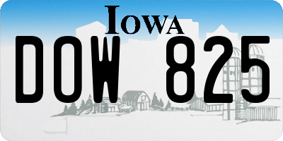 IA license plate DOW825