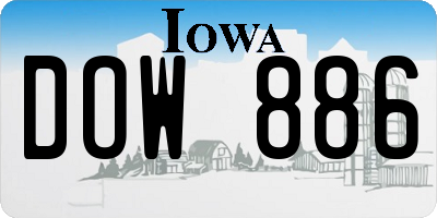 IA license plate DOW886