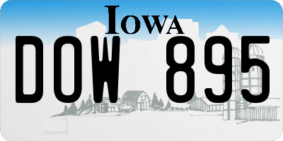 IA license plate DOW895