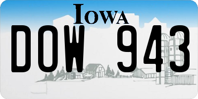 IA license plate DOW943