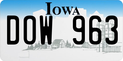 IA license plate DOW963