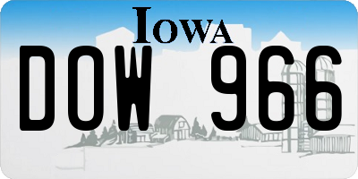 IA license plate DOW966