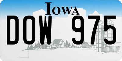IA license plate DOW975