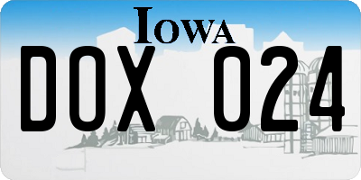 IA license plate DOX024