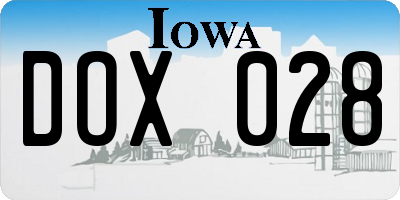 IA license plate DOX028