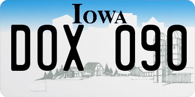 IA license plate DOX090