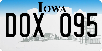 IA license plate DOX095