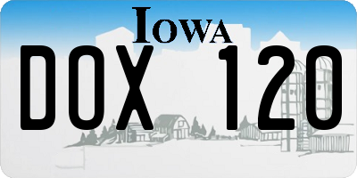 IA license plate DOX120