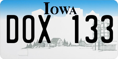 IA license plate DOX133