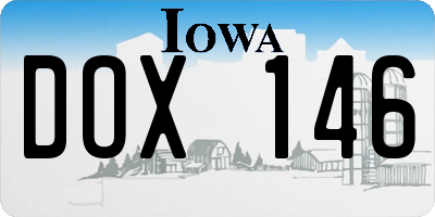 IA license plate DOX146