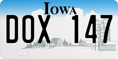 IA license plate DOX147