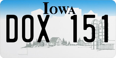 IA license plate DOX151