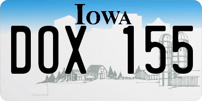 IA license plate DOX155