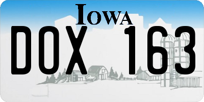 IA license plate DOX163