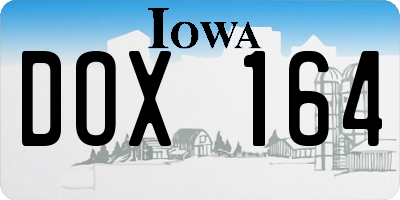 IA license plate DOX164