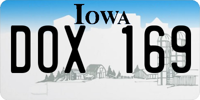 IA license plate DOX169
