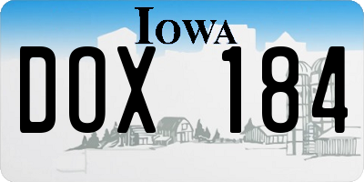 IA license plate DOX184